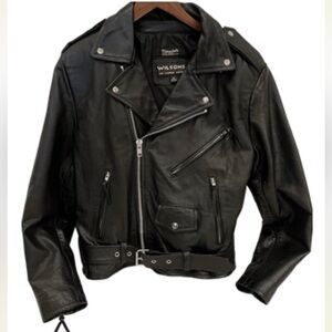 Wilsons Black Leather Moto Jacket